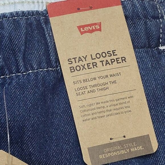 Levi's Stay Loose Boxer Taper Jeans Men's Size XXL Blue Medium Wash Elastic Wais - Picture 5 of 13